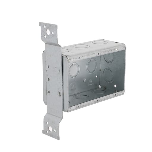 Raco Manufacturing - Raco 686 3-Device Box, 2-1/2" Deep, 1/2" & 3/4" Side Knockouts, Wood/Metal Stud Bracket, Welded