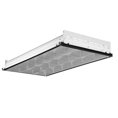 Lithonia Lighting - Lithonia Lighting 2PM3N G B 3 32 18LD MVOLT 1/3 GEB10RS 3 Inch 3-Lamp 32 W 120 to 277 Volt T8 Silver Louver Troffer