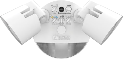 Lithonia Lighting - Lithonia HGX-LED-2RH-ALO-SWW2-120-PIR-WH-M2 2-Light LED Floodlight w/ Motion Sensor, Adjustable 2150/2600 Lumens, 3000K/4000K/5000K Switchable CCT, White