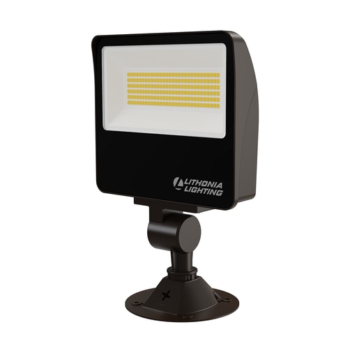 Lithonia Lighting - Lithonia ESXF2-ALO-SWW2-KY-DDB-M2 56W LED Floodlight, Selectable Lumens 3500 - 7500, Switchable CCT 3K/4K/5K, 120V-277V, Photocell, Knuckle & Yoke, Mounting Plate - Bronze