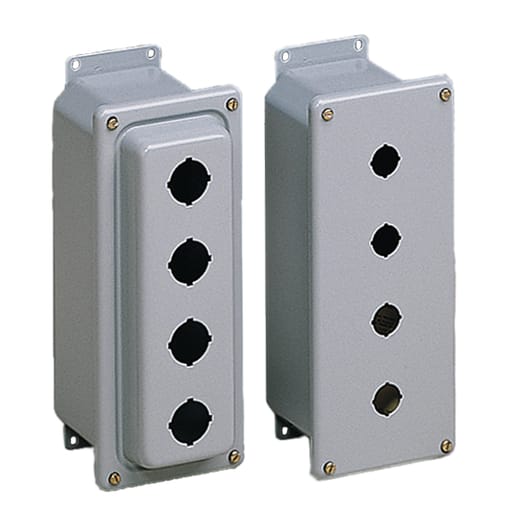 nVent Hoffman - Hoffman ED3PBM Drawn Pushbutton Enclosures, Type 4, 3PB x 22.5mm, Gray, Steel