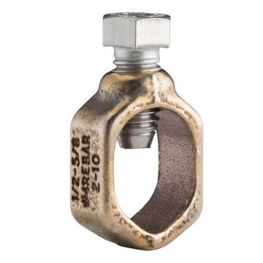 Erico, Inc - Erico CP58 Gnd Rod Clmp, Brnz, Sil Brz, 1/2" 5/8"dia, #10 Sol-#2Strnd, 6mm² Sol-25mm² Strnd