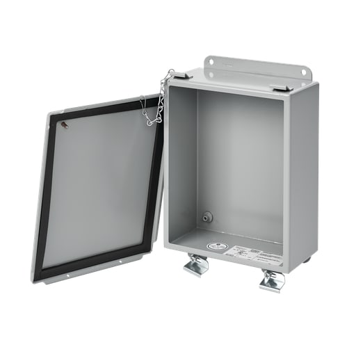 nVent Hoffman - Hoffman A606LP Lift-Off Clamp Cover, Type 12, 6" x 6" x 4", Gray, Steel