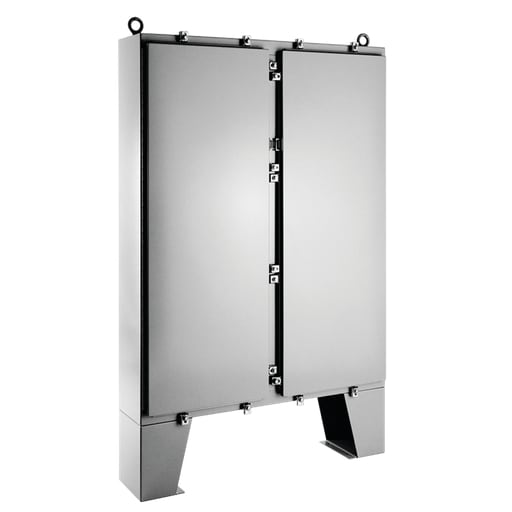 nVent Hoffman - Hoffman A62H48CLP Two-Door with Floor Stands, Type 4, 62.06" x 48.06" x 10.06", Gray, Steel