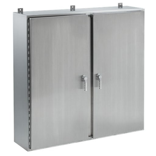 nVent Hoffman - Hoffman A42H6012WFSSALP3PT Continuous Hinge Two-Door with 3-Point Latch, Type 4X, 42" x 60" x 12", SS Type 304