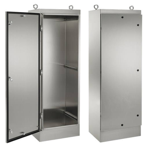 nVent Hoffman - Hoffman A72HS2418SSLPQT General Purpose Single-Door Free-Stand with Quarter-Turn Latches, Type 4X, 72.13" x 24.06" x 18.1, SS Type 304