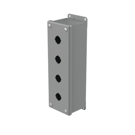 nVent Hoffman - Hoffman E4PBG 10.25" x 3.25" x 2.75" 4-Hole 22.5mm Pushbutton Enclosure, Type 12, Steel