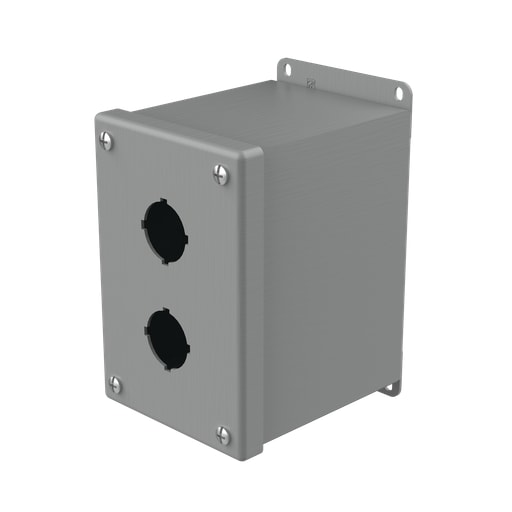 nVent Hoffman - Hoffman E2PBX 6" x 4" x 4.75" 2-Hole 30.5mm Extra-Deep Pushbutton Enclosures, Type 12, Steel