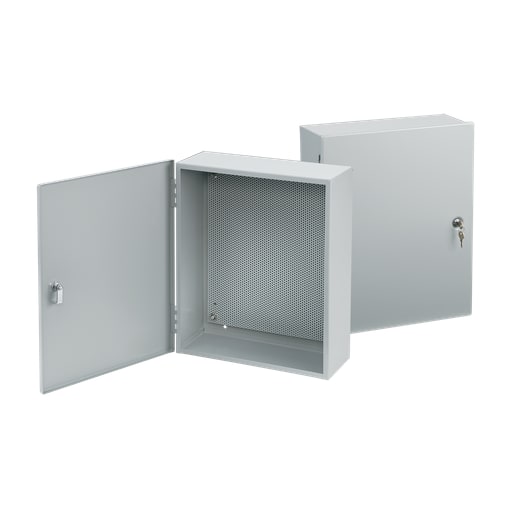 nVent Hoffman - Hoffman A2420AT1PP Locking Integrated Perforated Panel Enclosure, Type 1, 24" x 20" x 6.62, Gray, Steel