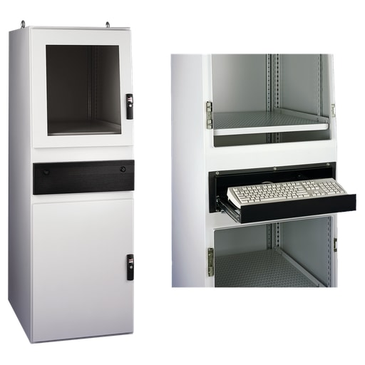 nVent Hoffman - Hoffman PGLD1886CWS PROLINE Gold Series Computer Workstation, Type 12, 1800x 800x 600mm, Lt Gray, Steel