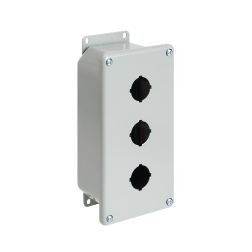 nVent Hoffman - Hoffman E2PBGXM Deep Pushbutton Enclosures, Type 12, 2PB x 22.5mm, Gray, Steel