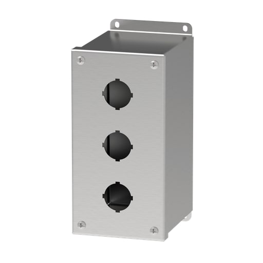 nVent Hoffman - Hoffman E3PBXSS Extra-Deep 30.5-mm Pushbutton Enclosures, Type 4X, 3PB x 30.5mm, SS Type 304