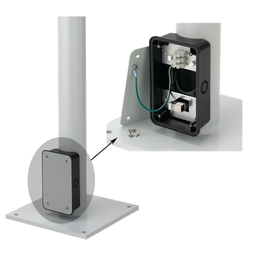 nVent Hoffman - Hoffman FLOORPOST Floorpost with Junction Box, 11.90x 11.9x 74, Gray, Steel