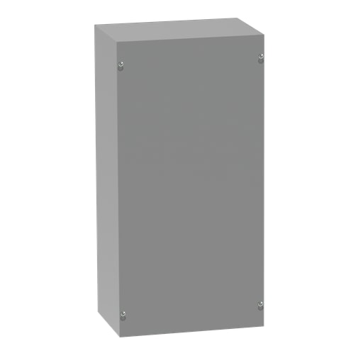 nVent Hoffman - Hoffman ASE16x12x8NK Screw-Cover Pull Box / Enclosure, No Knockouts, Type 1, 16" x 12" x 8", Gray, Steel