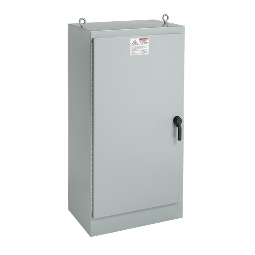 nVent Hoffman - Hoffman A72H3724FS3PT 72" x 37" x 24" One-Door Free-Standing Enclosure, Type 4, with 3-Point Latch, Steel