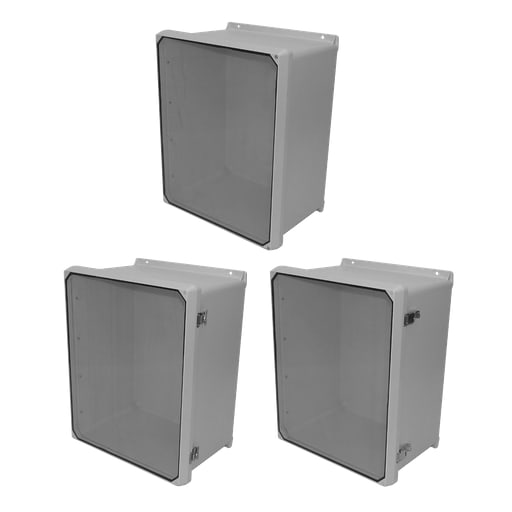 nVent Hoffman - Hoffman CVJ1816HWPL2 CVJ Flat Cover with Clearview Window Type 4X, 19.32x17.32x9.58, Lt Gray, Fiberglass, HWPL