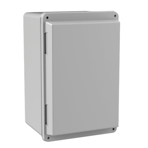 nVent Hoffman - Hoffman A1066JFGR Screw- or Hinge-Cover with Quick-Release Latch, Type 4X, 9.5" x 6" x 5.69, Fiberglass