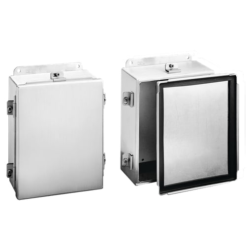 nVent Hoffman - Hoffman A1412NFAL Clamp-Cover Lightweight Enclosure Type 4X, 14" x 12" x 6", Brushed, Aluminum