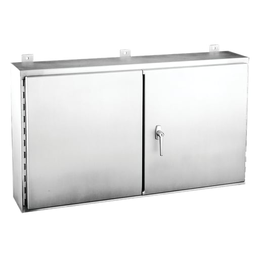 nVent Hoffman - Hoffman A484812WFSSLP Continuous Hinge Two-Door with 3-Point Latch, Type 12, 48" x 48" x 12", SS Type 304