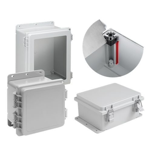 nVent Hoffman - Hoffman A644PHC 6.12" x 4.12" x 4.38" Enclosure, Type-4X, PolyPro Polycarbonate