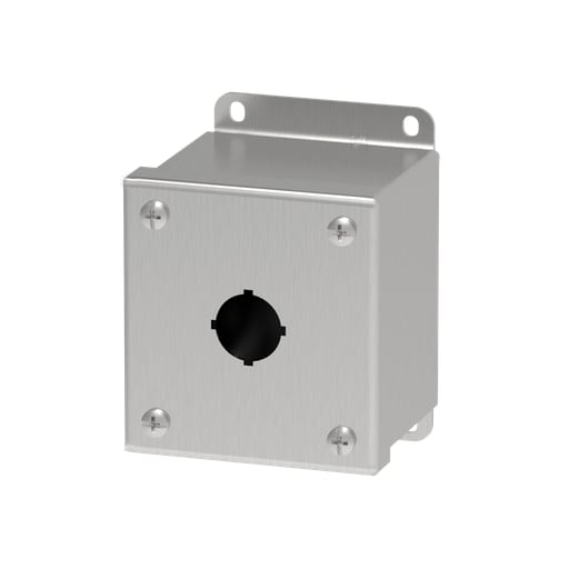 nVent Hoffman - Hoffman E1PBGSS 30.5-mm and 22.5-mm Pushbutton Enclosures, Type 4X, 1PB x 22.5mm, SS Type 304