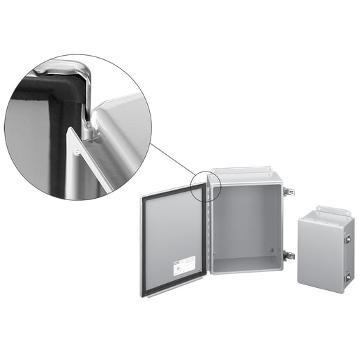 nVent Hoffman - Hoffman A806CHFTC Continuous Hinge with Flange Trough Collar, Type 12, 8" x 6" x 4.54, Gray, Steel
