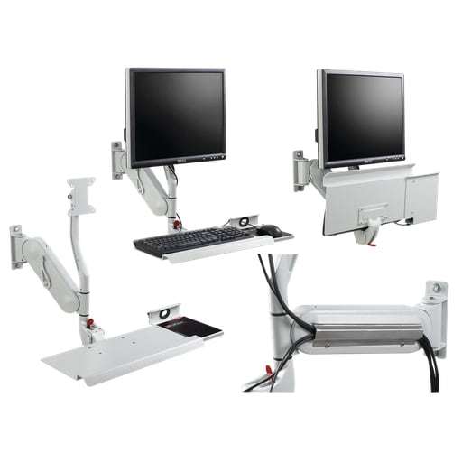 nVent Hoffman - Hoffman VAMONITOR SYSPEND Monitor and Keyboard Arm, 21.22x 25x 25.63, Gray, Aluminum