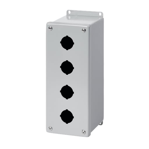nVent Hoffman - Hoffman E1PBXM4 Extra-Deep Pushbutton Enclosures, Type 4, 1PBx22.5mm, 4x4x4.75in, Gray, Steel