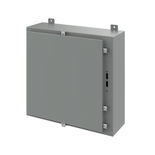 nVent Hoffman - Hoffman A24HS2508LP Disconnect Enclosure with Clamps, Type 4, 24" x 25.38" x 8", Gray, Steel