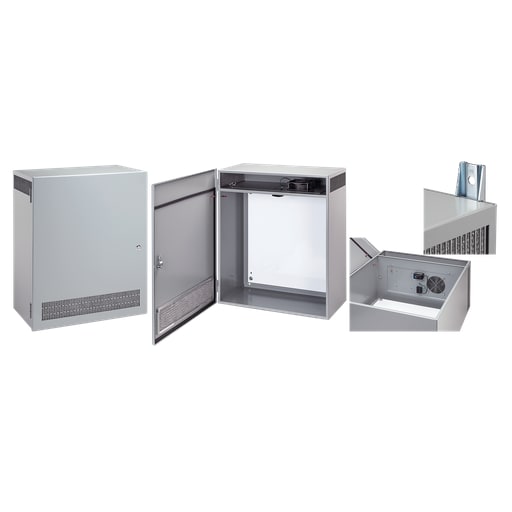 nVent Hoffman - Hoffman T1F80LP T1FLO Vented Enclosure with Fan, Type 1, 28" x 24" x 12.75", Gray, Steel