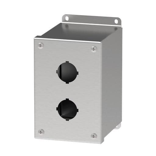 nVent Hoffman - Hoffman E2PBXSS Extra-Deep 30.5-mm Pushbutton Enclosures, Type 4X, 2PB x 30.5mm, SS Type 304