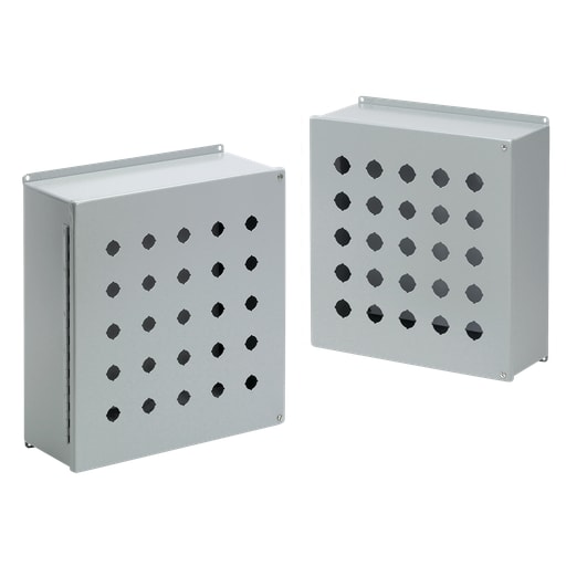 nVent Hoffman - Hoffman E16PBY25 Extra-Large Pushbutton Enclosures, Type 12, 16PB x 30.5mm, Gray, Steel