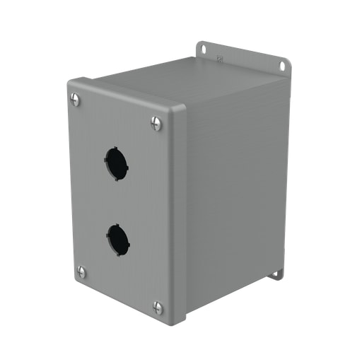 nVent Hoffman - Hoffman E2PBXM Extra-Deep Pushbutton Enclosures, Type 12, 2PB x 22.5mm, Gray, Steel