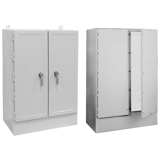 nVent Hoffman - Hoffman A724925FGFS3PT Two-Door Free-Stand, Type 4X, 72" x 49" x 24.5", Fiberglass