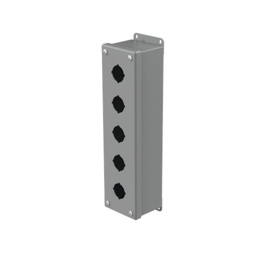 nVent Hoffman - Hoffman E5PB 12.5" x 3.25" x 2.75" 5-Hole 30.5mm Pushbutton Enclosure, Type 12, Steel
