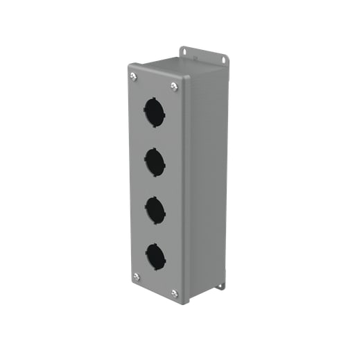 nVent Hoffman - Hoffman E4PB 10.25" x 3.25" x 2.75" 4-Hole 30.5mm Pushbutton Enclosure, Type 12, Steel