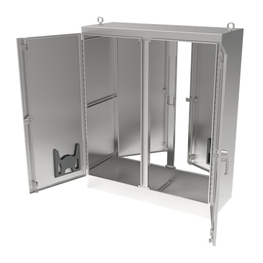 nVent Hoffman - Hoffman A724824SSFSDN4 Free-Stand Single and Dual Access with 3-Point Latches, Type 4X, 72.06" x 48.06" x 24.06", SS Type 304