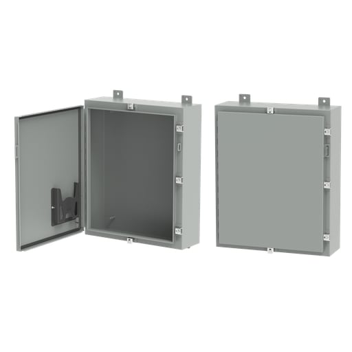 nVent Hoffman - Hoffman A20H20BLP Continuous Hinge with Clamps, Type 4, 20" x 20" x 8", Gray, Steel