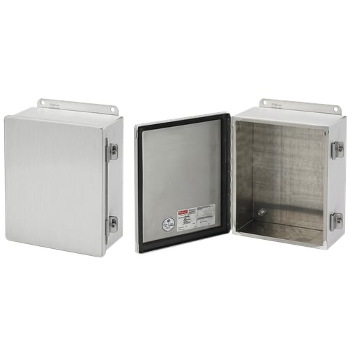 nVent Hoffman - Hoffman A606CHAL Continuous Hinge with Clamps, Type 12, 6" x 6" x 4", Aluminum