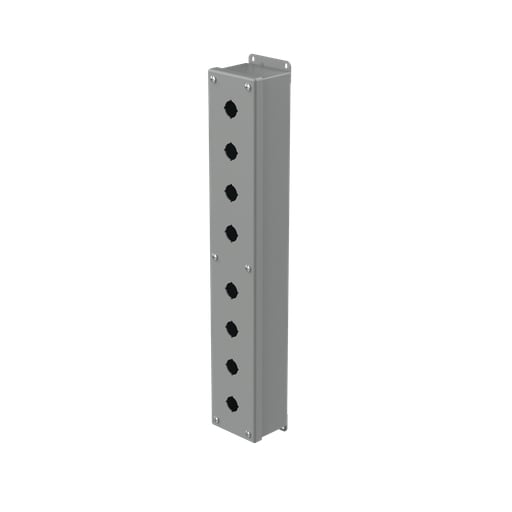 nVent Hoffman - Hoffman E8PBG Pushbutton Enclosures, Type 12, 8PB x 22.5mm, Gray, Steel