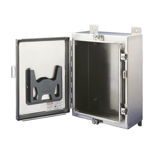 nVent Hoffman - Hoffman A242408LPEMCSS Continuous Hinge with Clamps, EMC, Type 4X, 24" x 24" x 8", SS Type 304