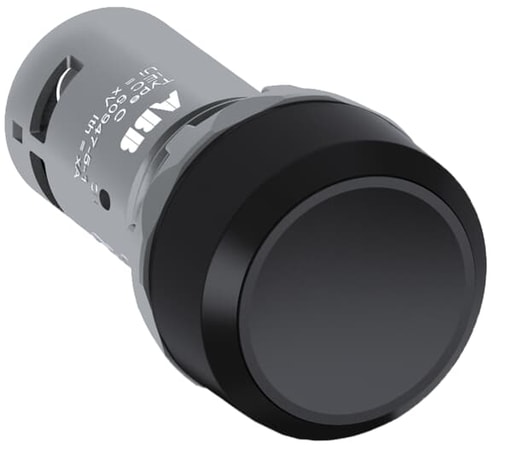 ABB Low Voltage - ABB CP110B-10 Black Non-Illuminated Flush Momentary Compact Push Button