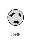 Midwest Electric - Midwest U050N 50A 120/240V Unmetered Power Inlet, CS6375 Receptacle, NEMA-3R, Galvanized Steel