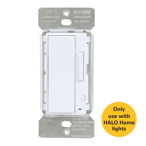 Cooper Lighting - Halo HIWAC1BLE40AWH Home™ In-Wall Accessory Dimmer, Bluetooth Mesh Wireless Control, White