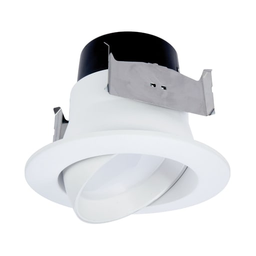 Cooper Lighting - Halo LA4069301EWH LA 4 in. White Integrated LED Recessed Adjustable Gimbal Trim, 3000K