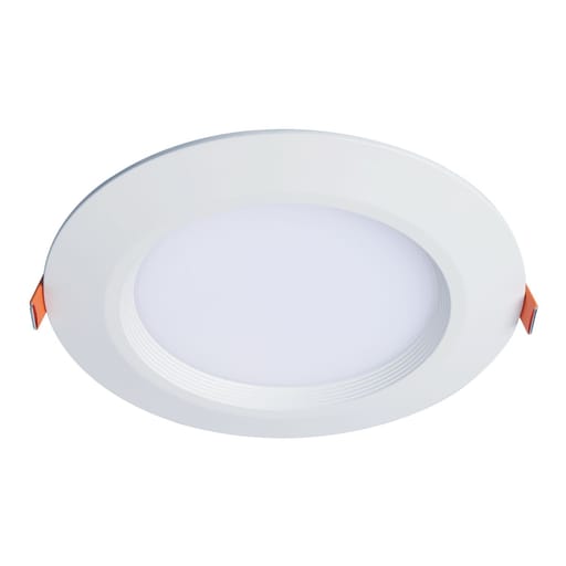 Cooper Lighting - Halo HLBC6099FSD2W1EMW 6" LED downlight, 900 Lumens, 90 CRI, selectable CCT with D2W option, 120V 60Hz, LE & TE phase cut 5 percent dimming, matte white flange.