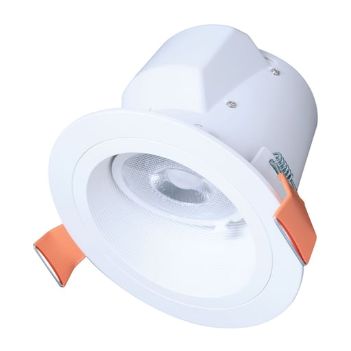 Cooper Lighting - Halo RLS6159FS1EWHDMR 6-inch RL Slope Ceiling direct mount module, 1500 lumen series, 90 CRI min, 5-color selectable CCT, 120V, Matte white baffle, Direct mount