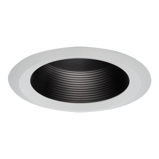 Cooper Lighting - Halo 6125BB 6" Full Cone Black Baffle, White Self-Flange Ring