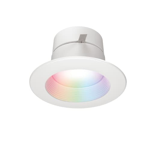 Cooper Lighting - Halo RL4069WZRGBWWHR 4" Smart Wi-Fi Recessed LED Trim, WiZ Pro enabled (Wi-Fi + Bluetooth), 600 lumens, 90 CRI (min), Full Color, Tunable White (2200K - 6500K), Matte white baffle trim, Retrofit, Recy
