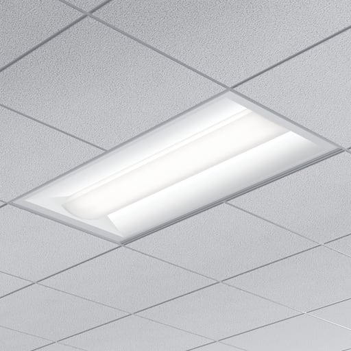 Cooper Lighting - Metalux 24CBRK-42-UNV-L840-CD1-U 2'x4' Center Basket Retrofit Kit, 2-T8, 3-T8, 4000K, 120-277V, 4200 Lumens, 28 W